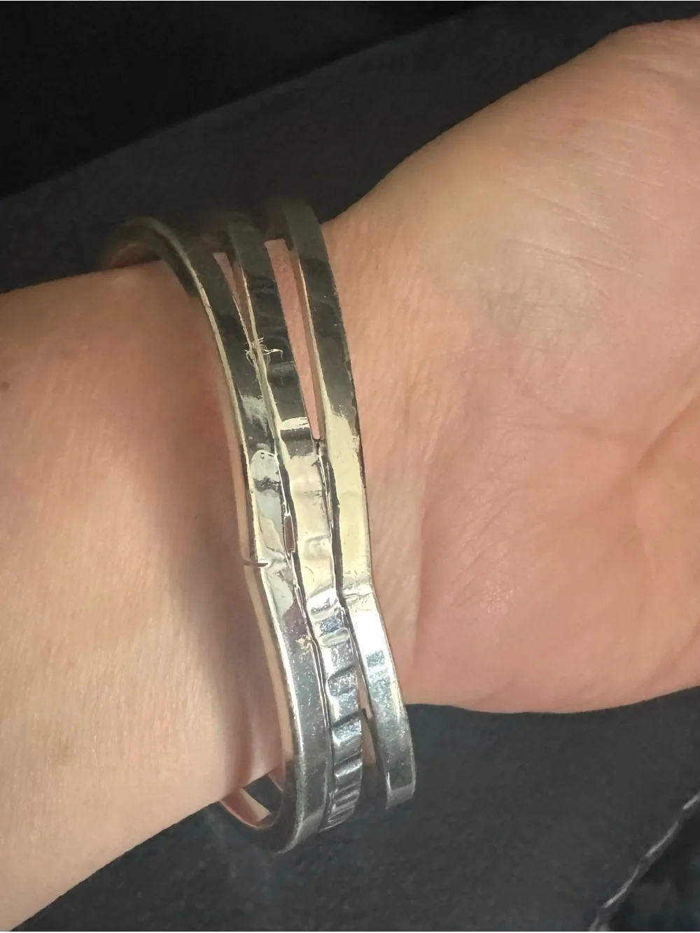 Silver-Tone Multi-Row Bangle Bracelet - Picture 3 of 3